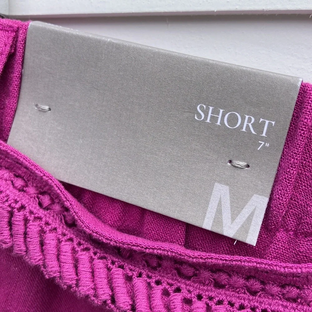 Soft Surroundings Summer Breeze Soft Linen Blend Shorts Fuchsia NWT